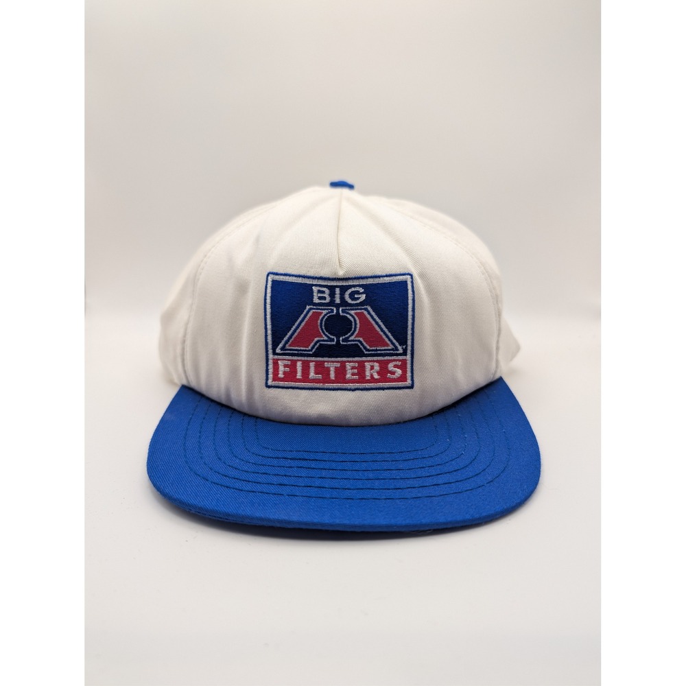 Big A Filters Snapback Hat Mens OSFM Blue White Fair Vintage Automotive Trucker